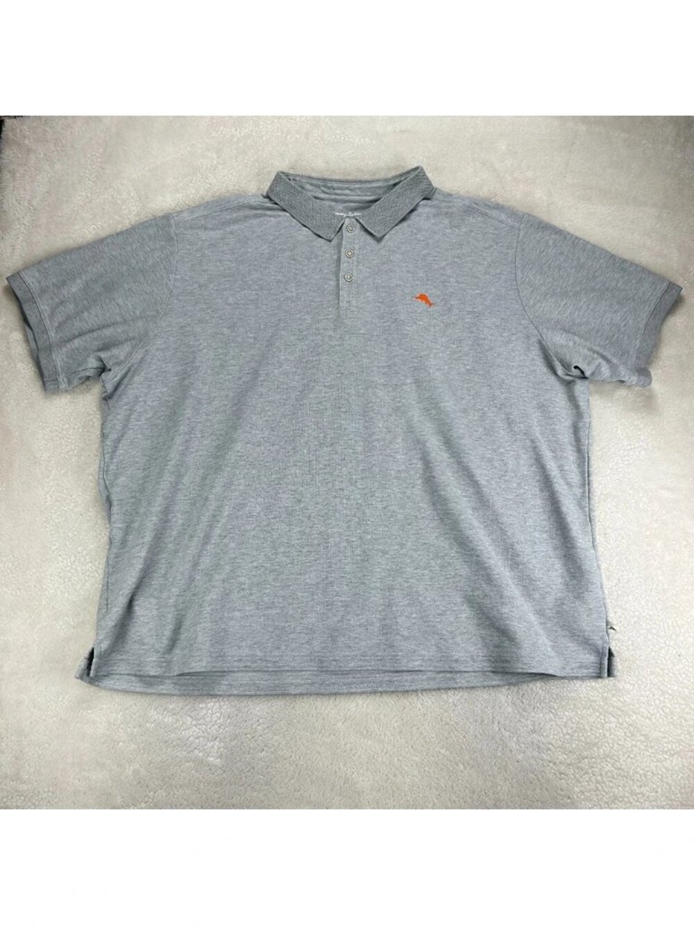 Tommy Bahama Polo Shirt Mens 3XLB Gray IslandZone Supima Cotton Outdoor Logo